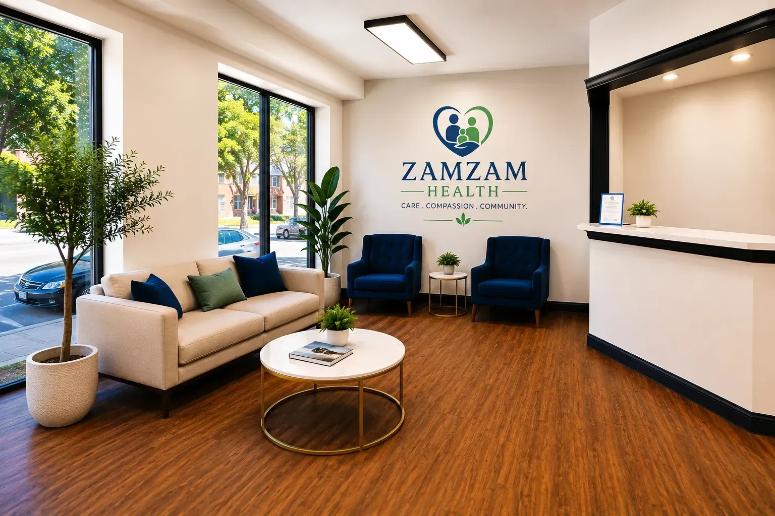 Comfortable ZamZam Health waiting room